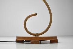 Swedish Curved Rattan Floor Lamp Sweden 1930s - 4142644