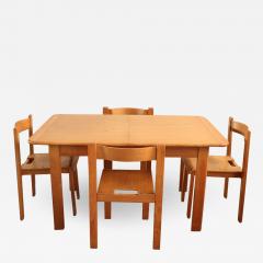 Swedish Design Set of Dining Room Extendable Table with Four Chairs - 2858869