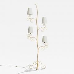 Swedish Designer Floor Lamp with Iron and Fabric Sweden 1940s - 4808251