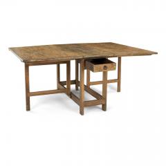 Swedish Drop Leaf Dining Table in Early Ocher Paint - 2741197