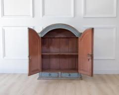 Swedish Early 19th Century Blue Painted Arched Wall Cabinet - 4791437