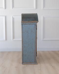 Swedish Early 19th Century Blue Painted Arched Wall Cabinet - 4791439
