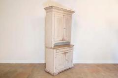 Swedish Early 19th Century Gustavian Painted Tall Cabinet with Reeded Doors - 3736858