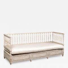 Swedish Egyptian Revival Period 1790s Painted Sofa with Carved Pharaonic Heads - 3592815