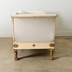 Swedish Empire Painted Parcel Gilt Settee - 4464651