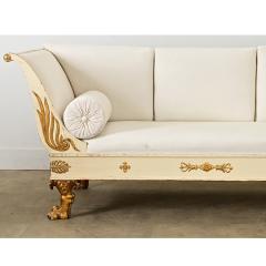Swedish Empire Painted Parcel Gilt Settee - 4464656