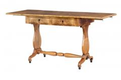 Swedish Empire Revival 1870s Birch Sofa Table with Drop Leaves and Carved Legs - 3547489