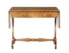 Swedish Empire Revival 1870s Birch Sofa Table with Drop Leaves and Carved Legs - 3547496