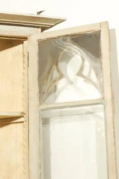 Swedish Gothic Revival Painted Wood Corner Cabinet with Glass Doors circa 1830 - 3417020