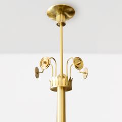 Swedish Grace 5 arm brass chandelier with double crowns  - 3569655