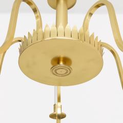 Swedish Grace 5 arm brass chandelier with double crowns  - 3569658