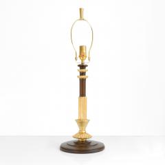 Swedish Grace Art Deco stained wood and gilt table lamp with a column form  - 4471707