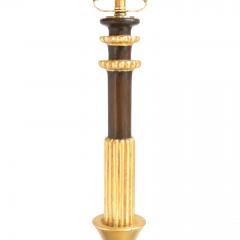 Swedish Grace Art Deco stained wood and gilt table lamp with a column form  - 4471709