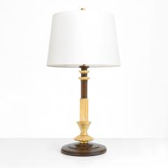 Swedish Grace Art Deco stained wood and gilt table lamp with a column form  - 4475258