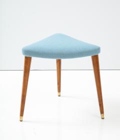 Swedish Grace Birch and Upholstered Triangular Stool Circa 1940s - 2582334