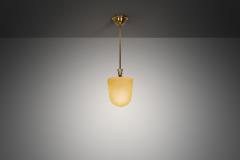 Swedish Grace Brass and Glass Hanging Lamp Sweden ca 1920s - 4417615