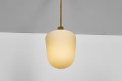 Swedish Grace Brass and Glass Hanging Lamp Sweden ca 1920s - 4417623