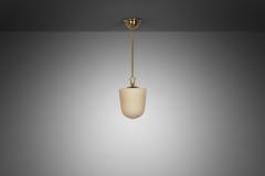 Swedish Grace Brass and Glass Hanging Lamp Sweden ca 1920s - 4420987
