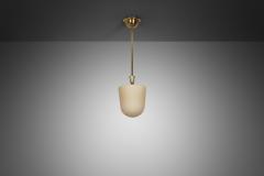 Swedish Grace Brass and Glass Hanging Lamp Sweden ca 1920s - 4420988