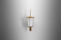 Swedish Grace Brass and Opaque Glass Wall Lamp Sweden 1930s - 3596483