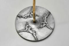 Swedish Grace Floor Lamp with Decorative Antelopes on the Base Sweden 1930s - 4146576
