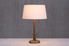 Swedish Grace Table Lamp in Fluted and Reeded Patinated Brass Sweden 1930s - 3888935