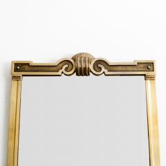 Swedish Grace brass plated mirror with Neoclassical details - 4620945