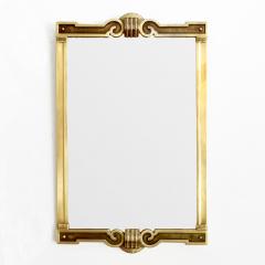 Swedish Grace brass plated mirror with Neoclassical details - 4689225