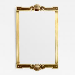 Swedish Grace brass plated mirror with Neoclassical details - 4689226