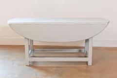 Swedish Grey Painted Oval Top Drop Leaf Coffee Table from the 20th Century - 3707038