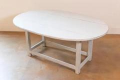 Swedish Grey Painted Oval Top Drop Leaf Coffee Table from the 20th Century - 3707040