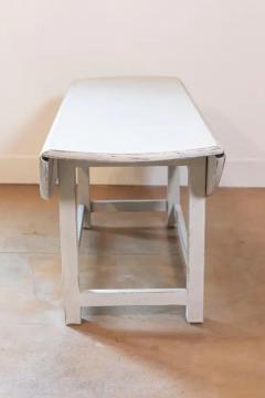 Swedish Grey Painted Oval Top Drop Leaf Coffee Table from the 20th Century - 3707051