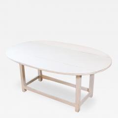 Swedish Grey Painted Oval Top Drop Leaf Coffee Table from the 20th Century - 3709366