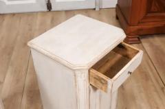 Swedish Gustavian 1880s Light Gray Nightstands with Drawers and Doors a Pair - 3601981