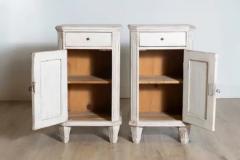 Swedish Gustavian 1880s Light Gray Nightstands with Drawers and Doors a Pair - 3918582