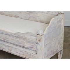 Swedish Gustavian 18th Century Painted Pine Settee with Storage - 4632869