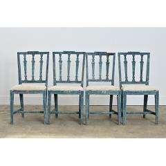 Swedish Gustavian 18th Century Set of Four Painted Side Chairs - 4612008