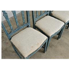 Swedish Gustavian 18th Century Set of Four Painted Side Chairs - 4612014