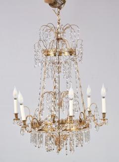 Swedish Gustavian Crystal and Gilt Brass Chandelier - 4218670