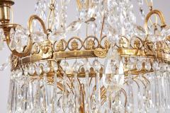 Swedish Gustavian Crystal and Gilt Brass Chandelier - 4218673