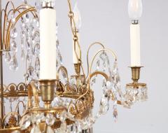 Swedish Gustavian Crystal and Gilt Brass Chandelier - 4218674