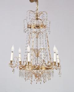 Swedish Gustavian Crystal and Gilt Brass Chandelier - 4218677