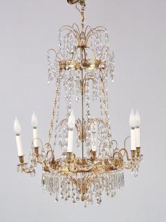 Swedish Gustavian Crystal and Gilt Brass Chandelier - 4218678