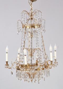 Swedish Gustavian Crystal and Gilt Brass Chandelier - 4218679