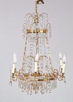 Swedish Gustavian Crystal and Gilt Brass Chandelier - 4218680