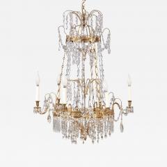 Swedish Gustavian Crystal and Gilt Brass Chandelier - 4219175