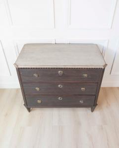 Swedish Gustavian Inspired Three Drawer Chest with Painted Top - 4557936