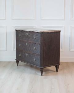 Swedish Gustavian Inspired Three Drawer Chest with Painted Top - 4557989