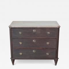 Swedish Gustavian Inspired Three Drawer Chest with Painted Top - 4559278