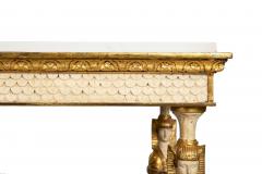 Swedish Gustavian Marble Top Egyptian Pharaoh Mask Pier Table